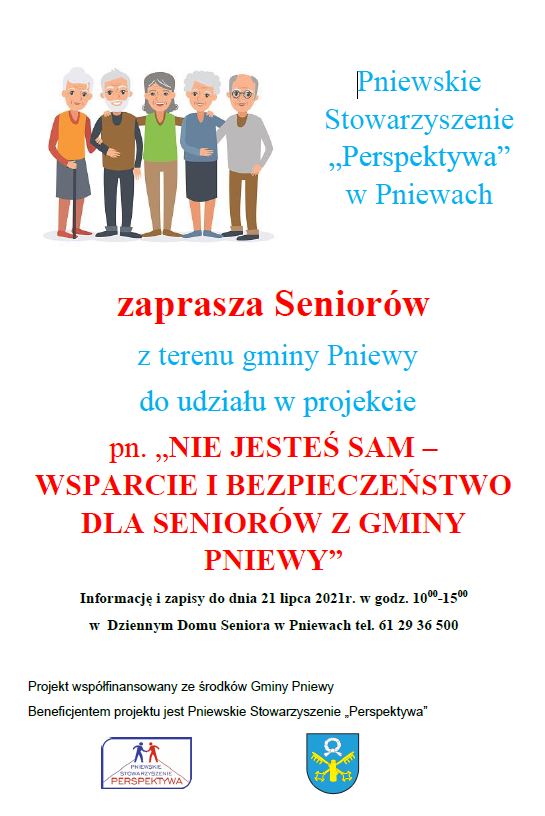 NIE JESTEŚ SAM – WSPARCIE I BEZPIECZEŃSTWO DLA SENIORÓW Z GMINY PNIEWY
