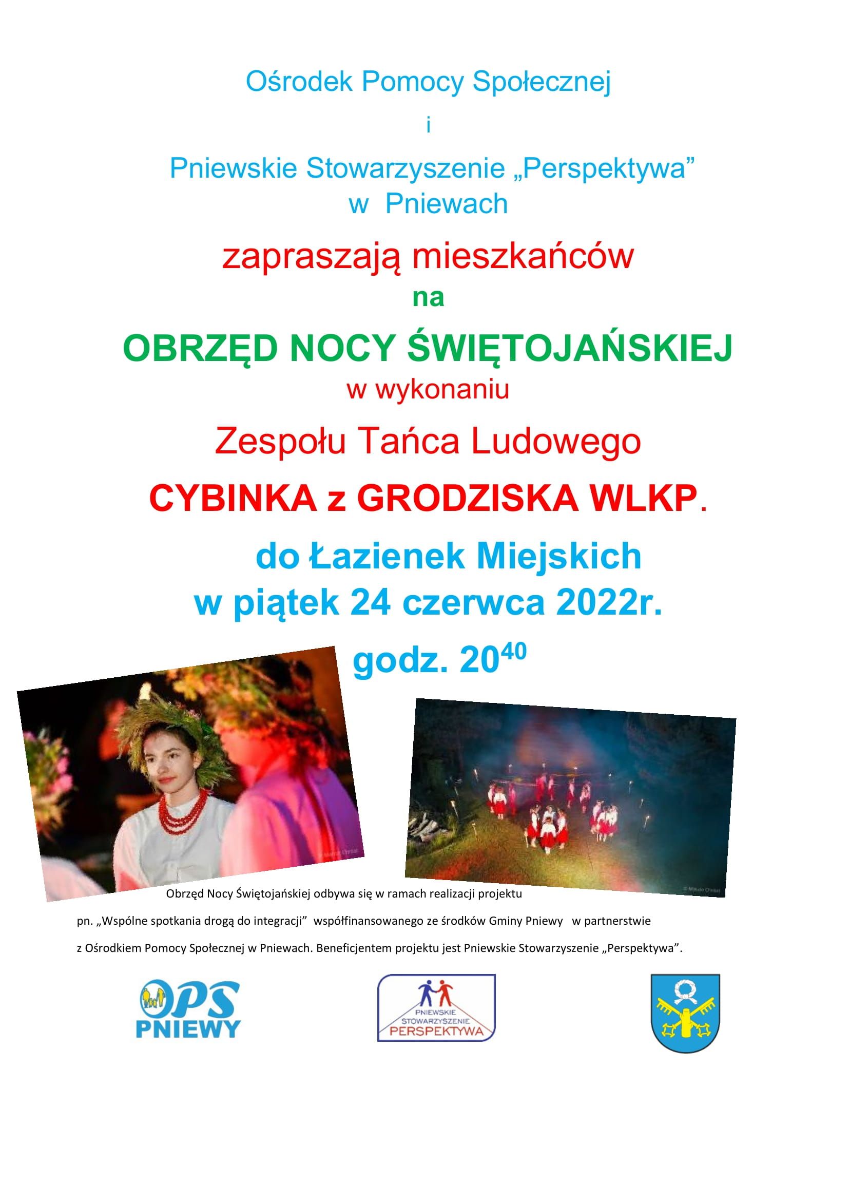 Plakat - Zaproszenie na&nbsp;obrzęd Nocy Świętojańskiej