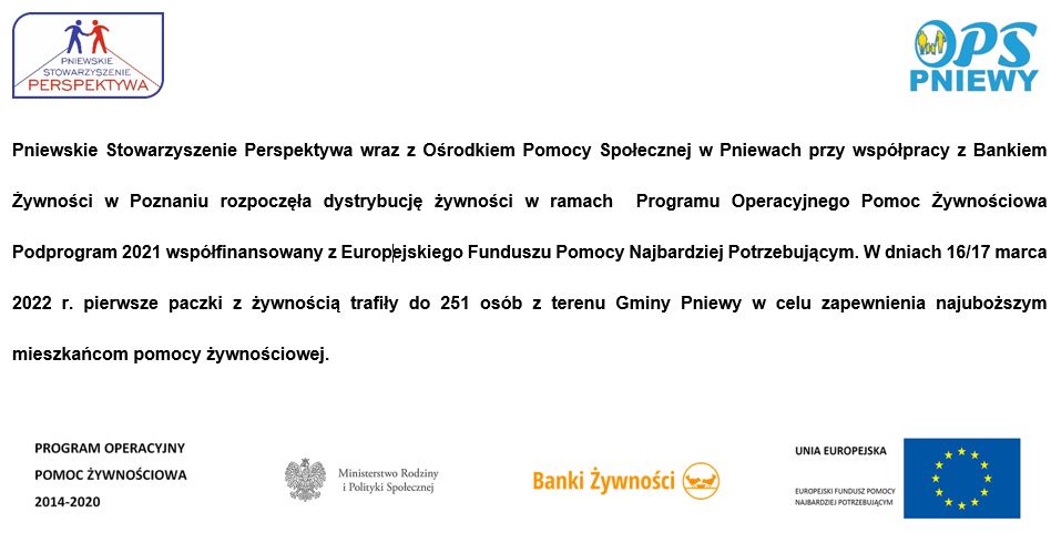 Informacja dotycząca dystrybucji żywności