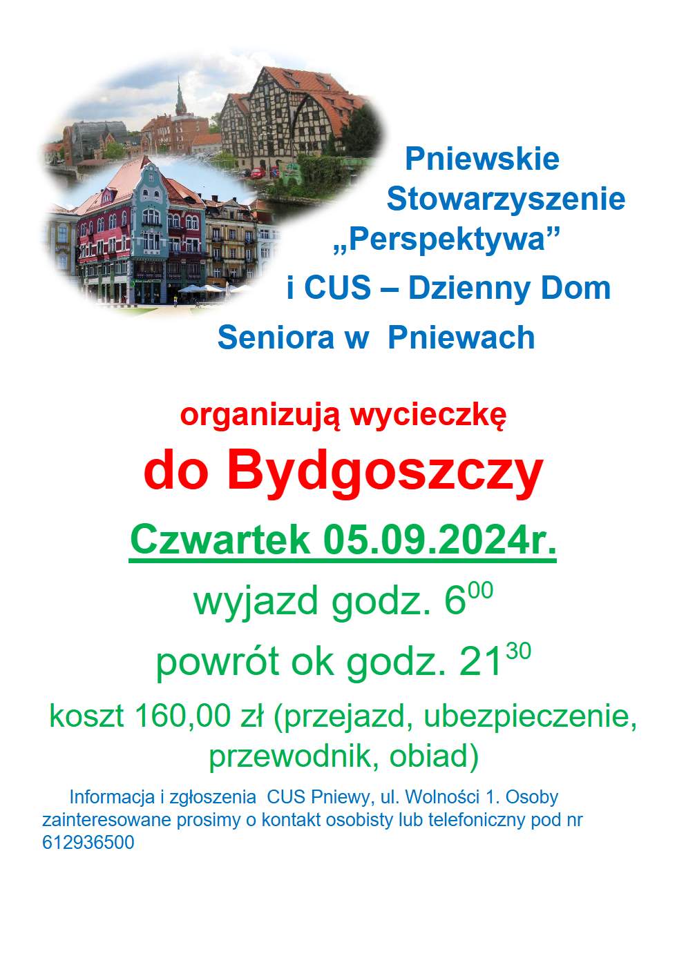 Ogłoszenie o&nbsp;wycieczce do Bydgoszczy