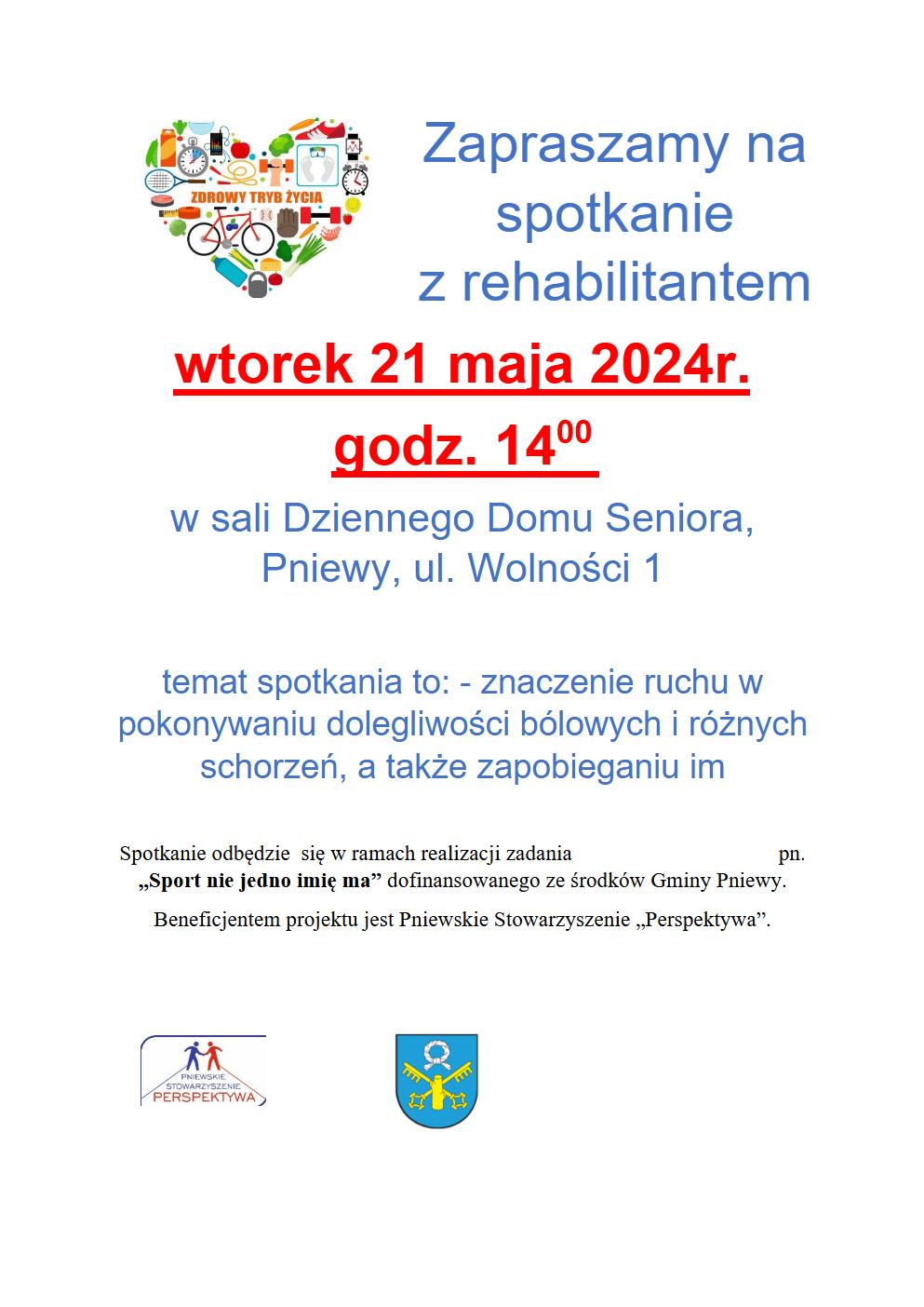 ZAproszenie na&nbsp;spotkanie z&nbsp;rehabilitantem