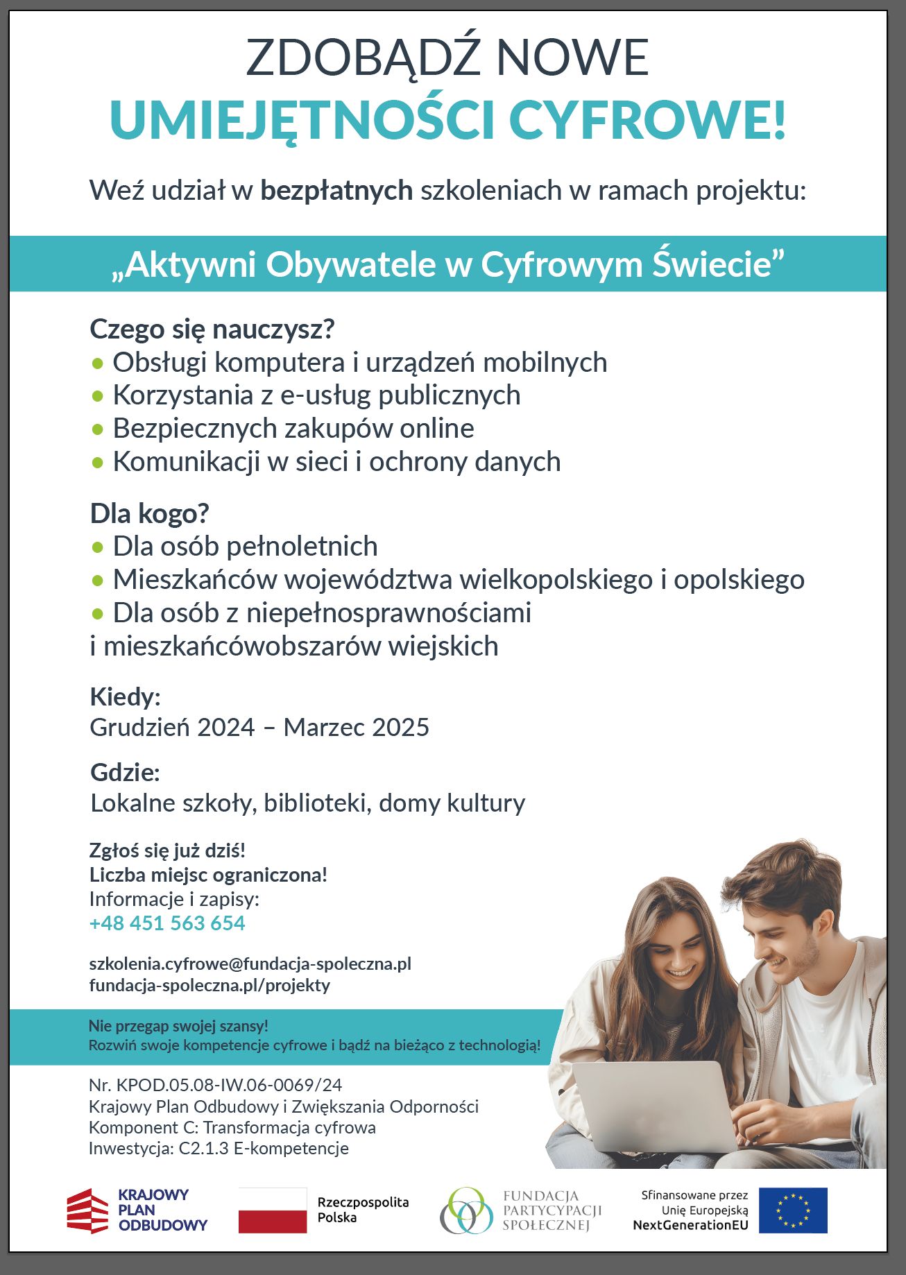 Plakat projektu Aktywni Obywatele