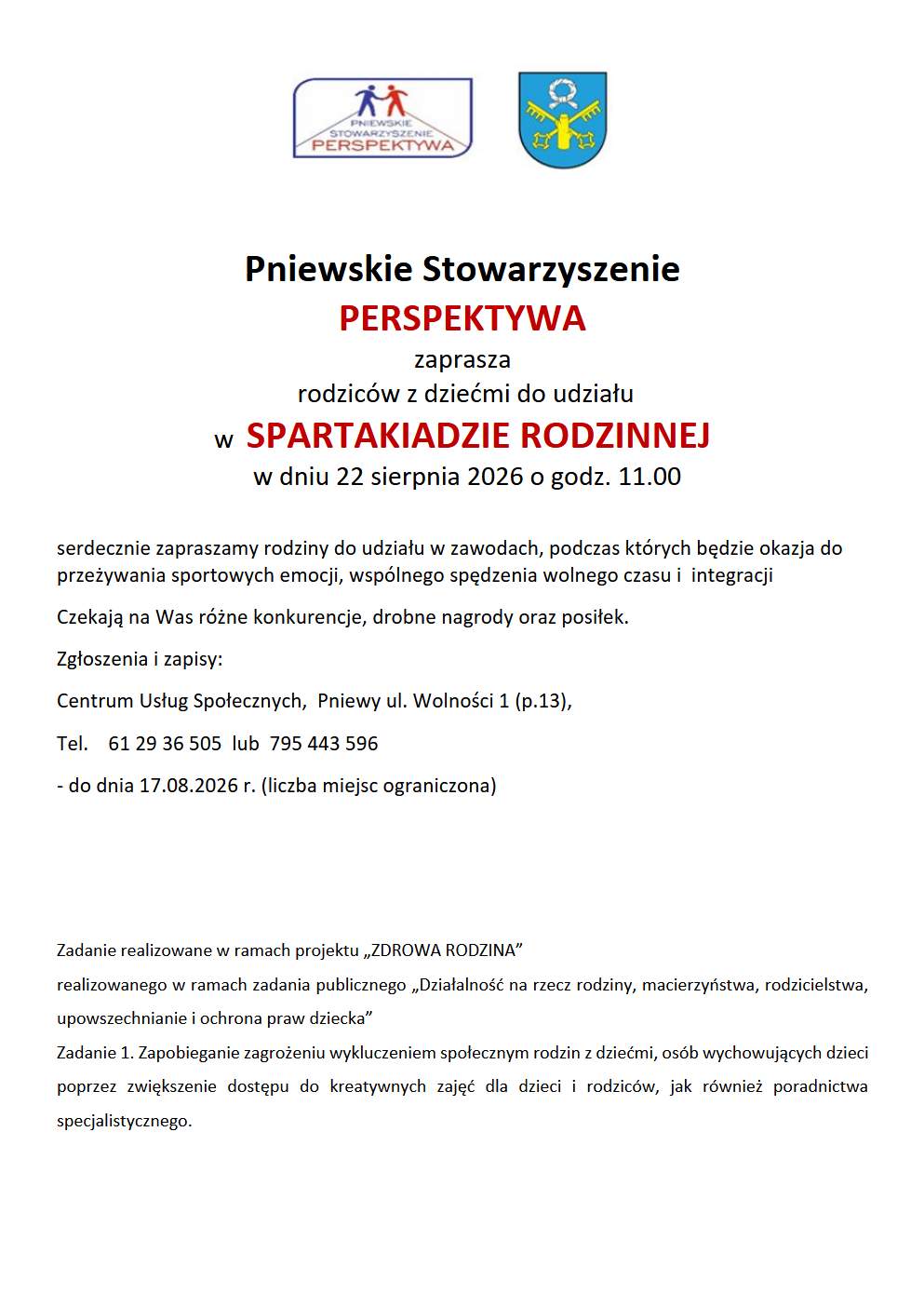Zaproszenie na&nbsp;spartakiadę