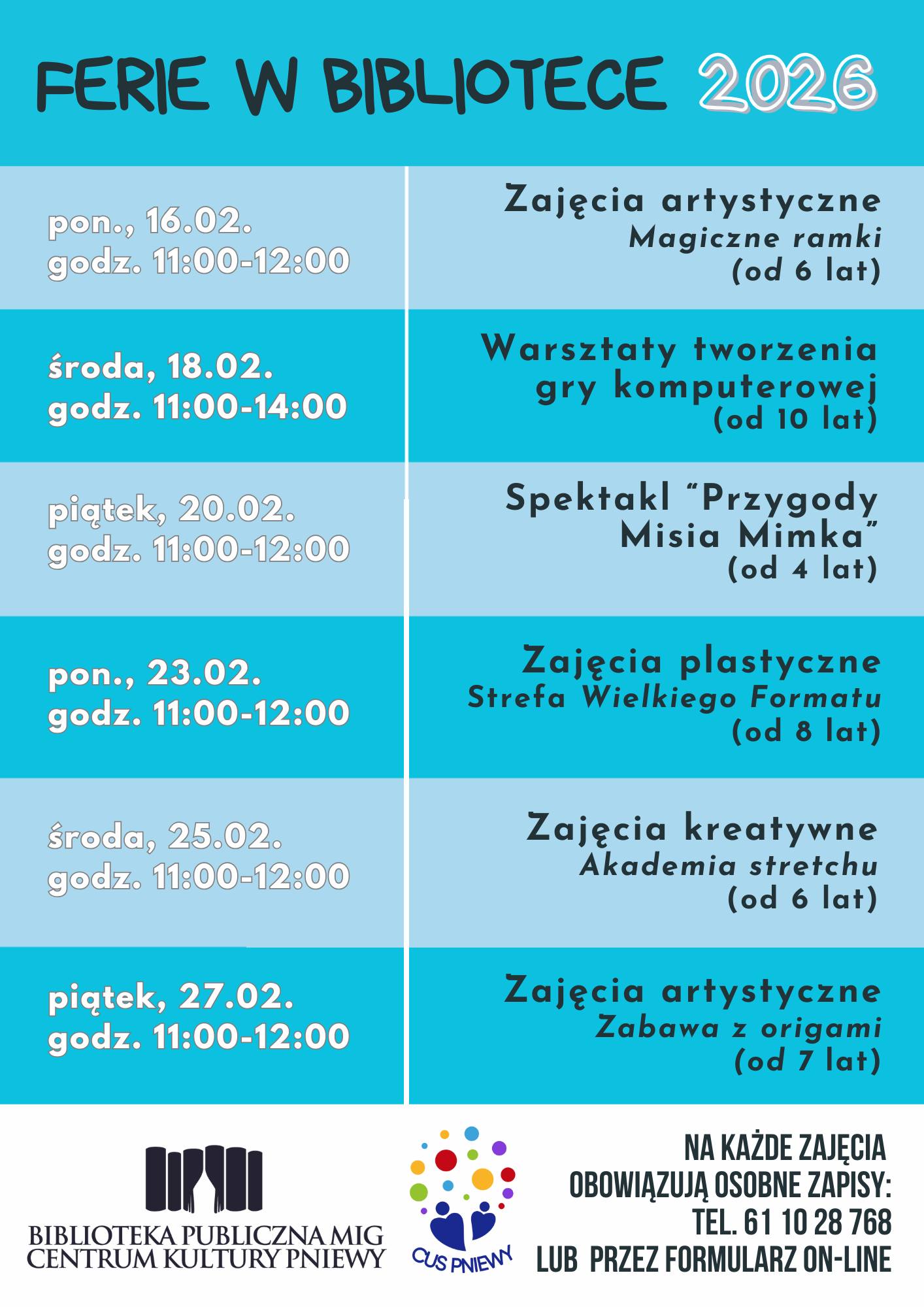 Zajęcia dla dzieci w&nbsp;Ferie