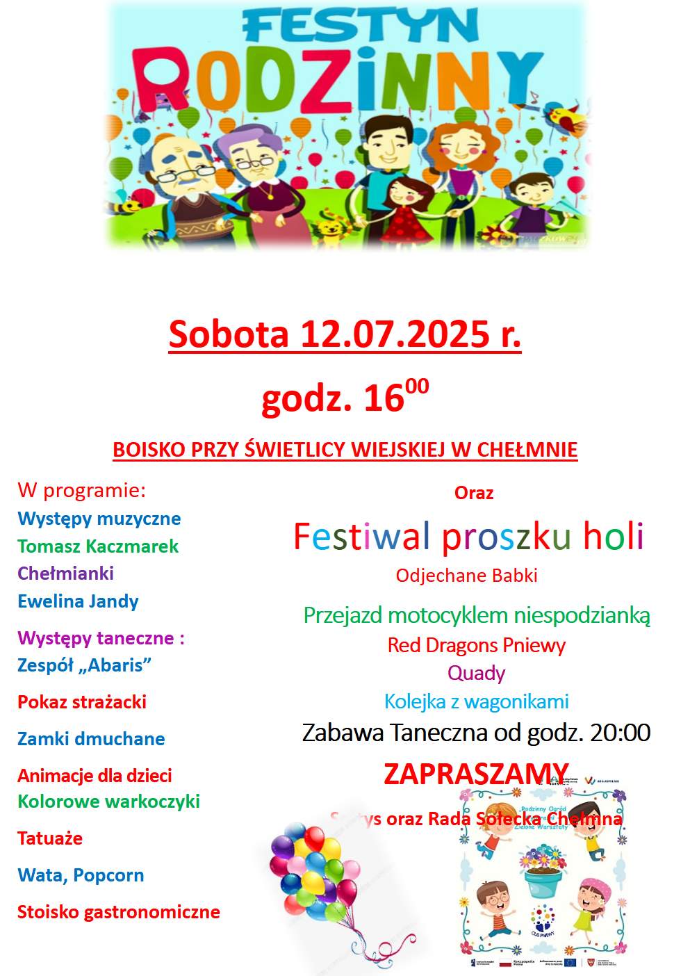 Zaproszenie na&nbsp;Festyn w&nbsp;Chełmnie