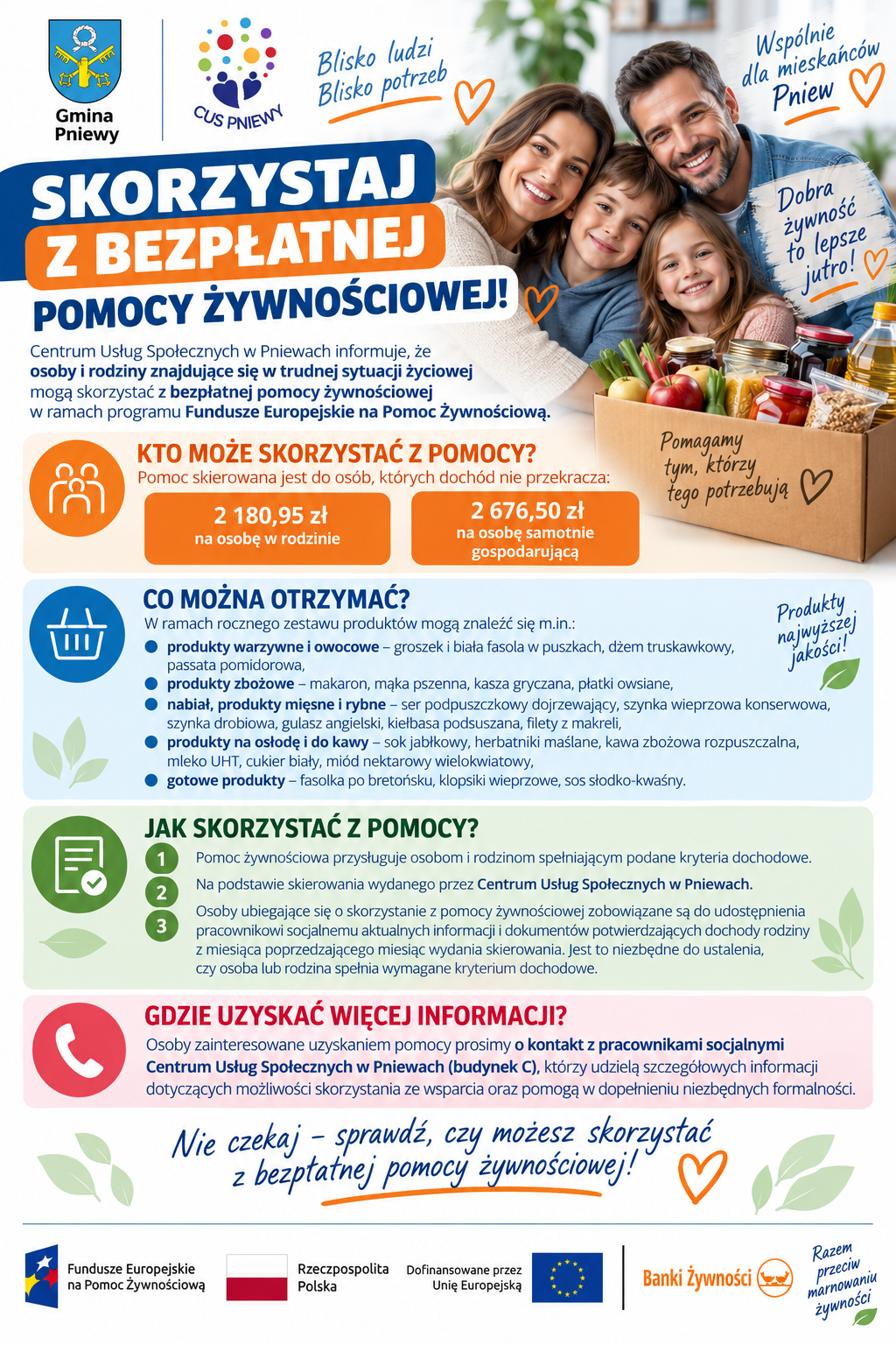 plakat pomoc żywnościowa