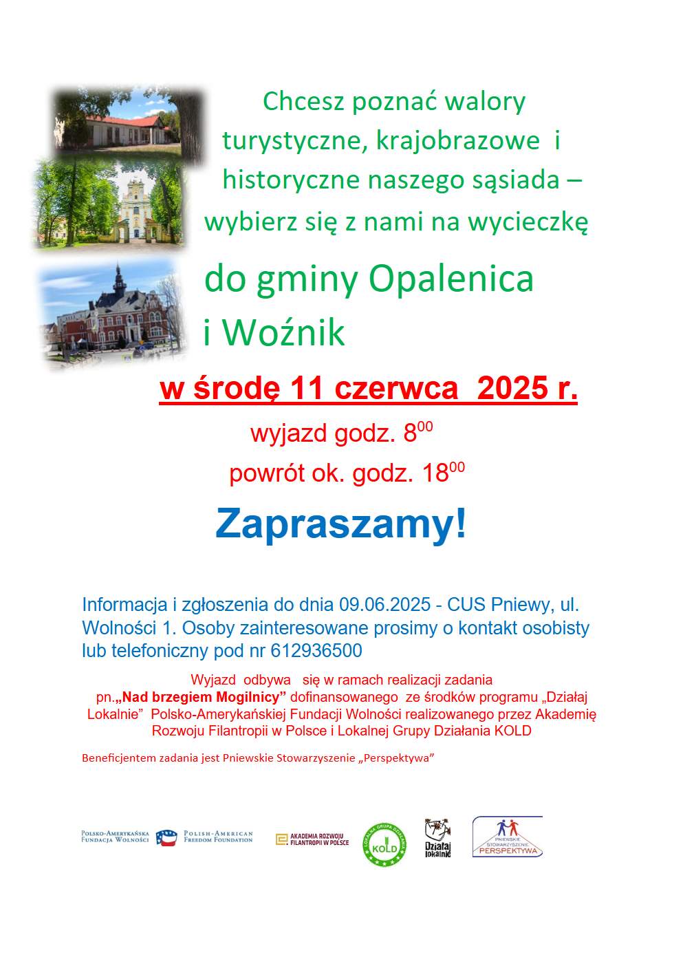zaproszenie na&nbsp;wycieczkę do Opalenicy