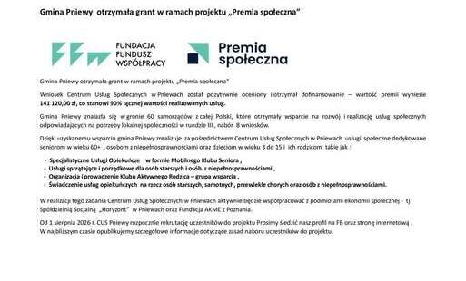 Grant Premia Społeczna